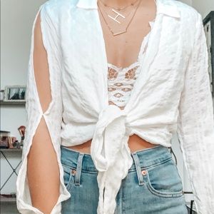 white shirt to wear over a bralette or tube top!